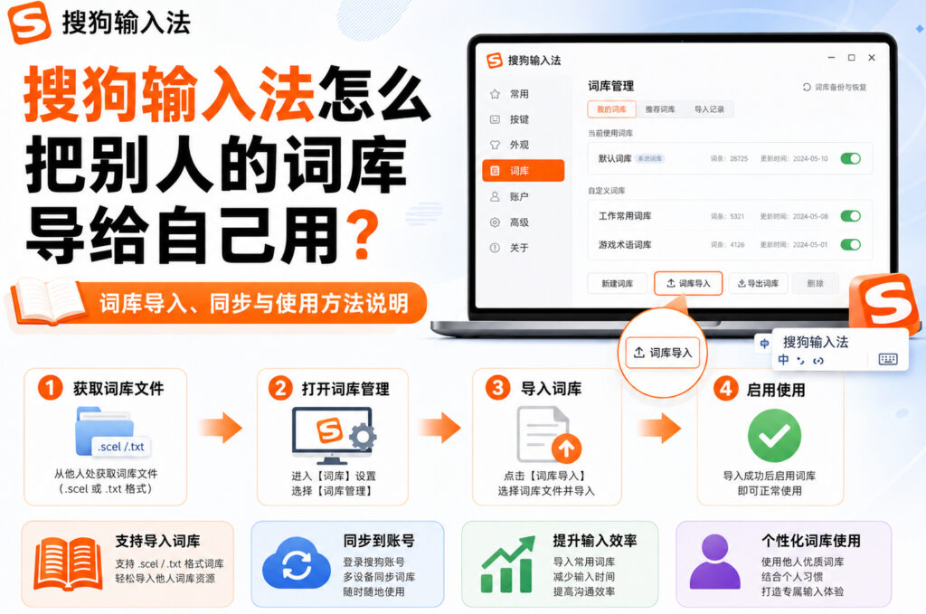 搜狗输入法怎么把别人的词库导给自己用